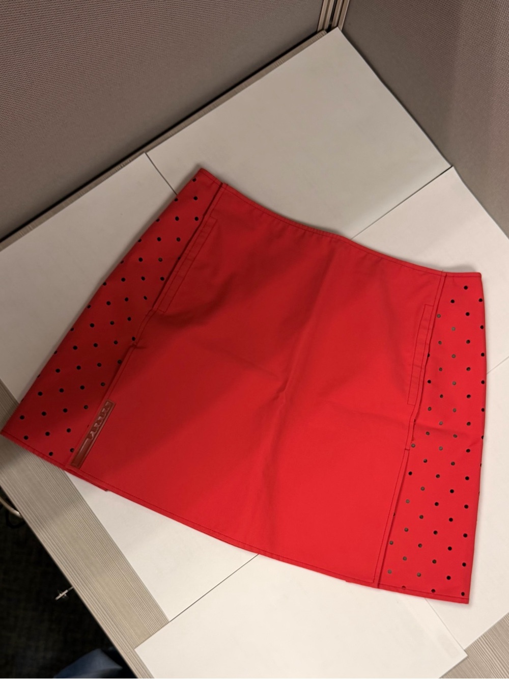 Prada Nylon perforated miniskirt